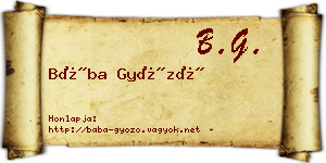 Bába Győző névjegykártya